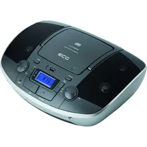 ECG CDR 1000 U Titan CD-Radio mit USB – CD, CD-R/RW; MP3; AUX-Eingang; 30 Tuner-Vorwahlen; LCD-Anzeige mit Hintergrundbeleuchtung; Fernsteuerung Grau-Silber
