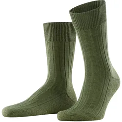 Socken FALKE "Teppich im Schuh", Herren, Gr. 43-44, grün (herb), Merinowolle, Polyamid, unifarben, Socken, mit Merinowolle, Plüschsohle, atmungsaktiv