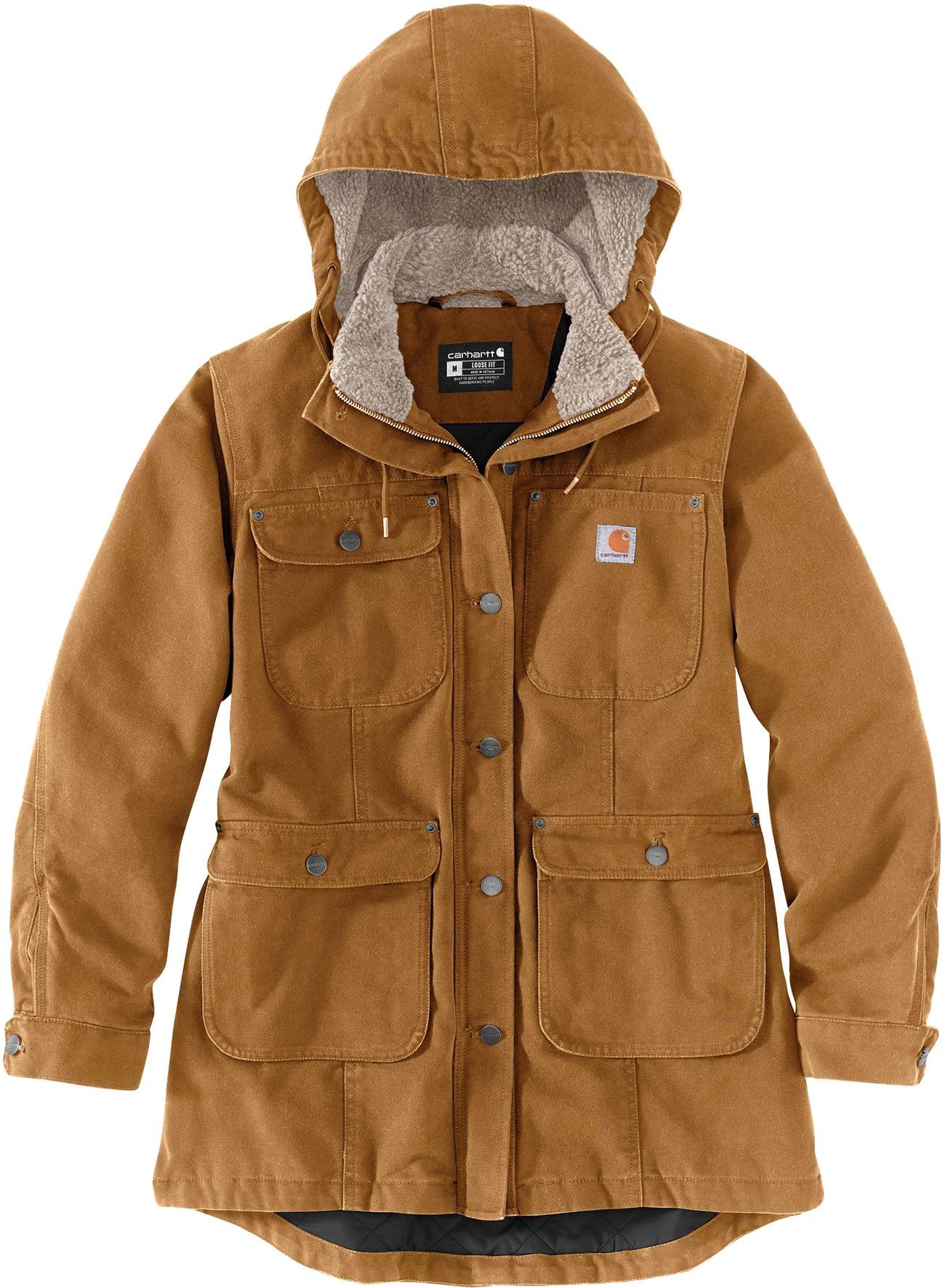 Carhartt Washed Duck, manteau femmes - Marron - XS