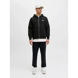 JACK & JONES Herren Hoodie Kapuzenpullover JJESOHO SWEAT ZIP HOOD Relaxed Fit 12278794 Schwarz XXL