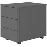 bümö Rollcontainer Graphit, Nachbildung, 3 Schubladen, Rechteckig, 39x51x54.6 cm, FSC Mix, Arbeitszimmer, Container
