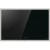 Induktionskochfeld 80cm Schwarz Edelstahlrahmen Touch 4 Zonen Autark