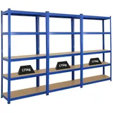 Proregal Mega Deal 3x Schwerlastregal Ragnar HxBxT 180x90x40cm Fachlast 175kg Blau Metall, Rechteckig, 270x180x40 cm Freizeit, Heimwerken, Werkstatt, Schwerlastregale