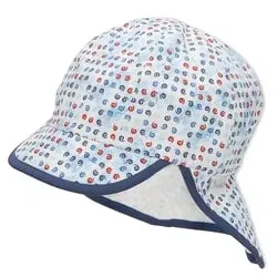 Sterntaler Schirmmütze mit Nackenschutz Kringel weiß, 45 cm