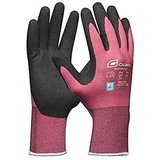 Gebol Master Flex Lady, Arbeitshandschuhe mit PPU-Nitril-Beschichtung, Nitrilhandschuhe dermatologisch getestet, Gartenhandschuhe mit Grip für Damen, Größe S (Gr 7), Rosa, 1 Paar