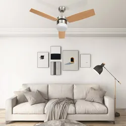 Deckenventilator mit Licht und Fernbedienung 108 cm Hellbraun