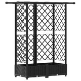 vidaXL Hochbeet mit Rankgitter und Dach 124 x 40 x 123 cm Schwarz