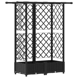 vidaXL Hochbeet mit Rankgitter und Dach 124 x 40 x 123 cm Schwarz