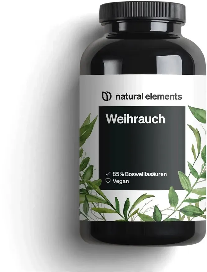 natural elements Weihrauch Kapseln – 1176mg Extrakt aus indischem Weihrauch – 85% Boswelliasäuren – hochdosiert & vegan – Vorrat für 5 Monate – in Deutschland produziert & laborgeprüft 180 St