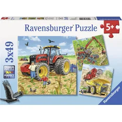 Puzzle Große Maschinen 3 x 49 Teile