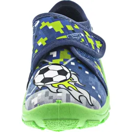 Fischer Markenschuh Klett-Hausschuh Blau 25