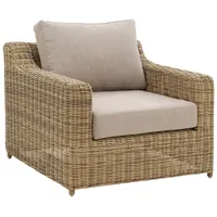 Gartensessel Glendon Natur - Polyrattan & wasserabweisender Stoff