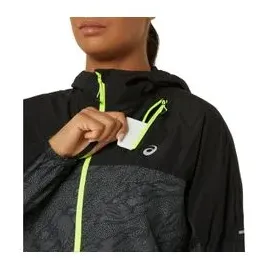 Asics fujitrail packable windjacke schwarz damen - S
