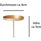 Novaliv - 4x Kerzenständer Kerzenpick, Kerzenpin, Kerzenhalter, 4x Flach 8 cm Gold