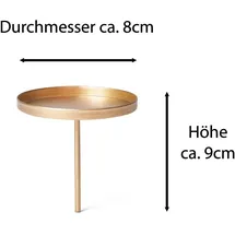 Novaliv - 4x Kerzenständer Kerzenpick, Kerzenpin, Kerzenhalter, 4x Flach 8 cm Gold