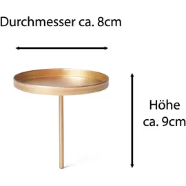 Novaliv - 4x Kerzenständer Kerzenpick, Kerzenpin, Kerzenhalter, 4x Flach 8 cm Gold