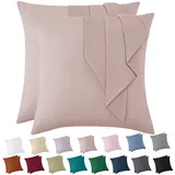 Vielit Kissenbezug 80x80 Pink Weich Kopfkissenbezug 80x80 2er Set Mikrofaser Kissenbezüge 80x80 Pillowcase Deko Kissenhülle Für Kissen 80x80 Öko-Zertifikat Resistent Hypoallergen