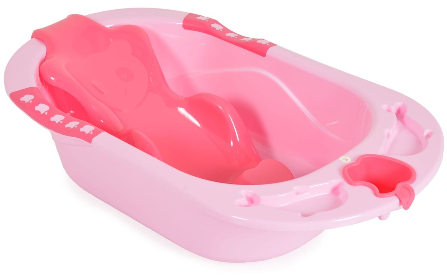 Cangaroo Babybadewanne Larissa 89 cm, herausnehmbarer Badesitz, Wasserablauf rosa