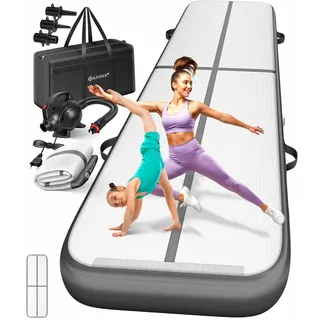 Kesser KESSER® Turnmatte Aufblasbar Airtrack Fitness-Matte Gymnastikmatte inkl. Tragetasche & elektr. Luftpumpe Yogamatte, Tumbling Matten, Trainingsmatte, Turn- Fitness