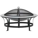 vidaXL Garten-Feuerschale mit Grill Edelstahl 76 cm