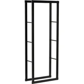 TRIZERATOP Kaminholzregal Stahl 60 x 25 x 150 cm Schwarz
