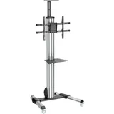 Startech TV-Wagen 82,8 cm Höhe 214 cm Grau/Schwarz/Silber Aluminium/Edelstahl/Kunststoff/Stahl