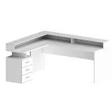 INOSIGN Eckschreibtisch »New Selina«, Schreibtisch, Schubkästen, mit oder ohne Monitoraufsatz, B 180/160 cm weiß