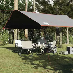 Wasserdichter Tarp – Grau und Orange, 420x440 cm, vielseitig einsetzbar