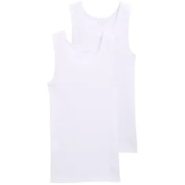 Tom Tailor Herren Tanktops mit Rippstruktur im 2er-Pack, weiß, Uni, Gr. XL/7
