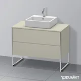 Duravit XSquare Waschtisch-Unterschrank XS492106060, 100x53,8x54,8cm, 2 Auszüge, Taupe seidenmatt