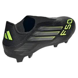 adidas F50 League Laceless FG/MG Core Black / Iron Metallic / Lucid Lemon 47 1/3
