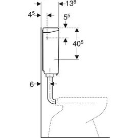 Geberit AP140 Aufputz-Spülkasten mit 2-Mengen-Spülung und verschraubtem Deckel Weiß