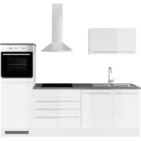 BASIC by Balculina Küchenzeile Jazz 260 cm weiß hochglanz