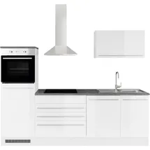 BASIC by Balculina Küchenzeile Jazz 260 cm weiß hochglanz