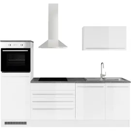 BASIC by Balculina Küchenzeile Jazz 260 cm weiß hochglanz