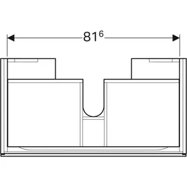 Geberit Xeno2 88x22x46,2cm, matt/greige, mit Schublade