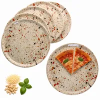 6x Pizzateller Granito Ø31,5cm XL-Teller 6 Personen 3D Steinoptik