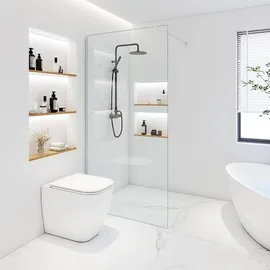 Home Deluxe Duschabtrennung Alu, Glas, Metall, 100x200 cm, Badezimmer, Baden - Duschen, Duschtrennwände