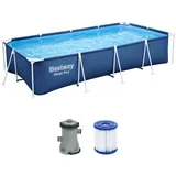 Bestway® Steel ProTM Frame Pool Set mit Filterpumpe 400 x 211 x 81 cm, dunkelblau