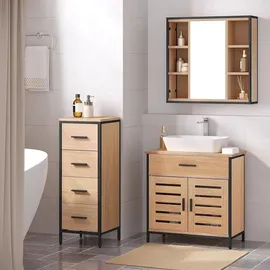 EUGAD Waschbeckenunterschrank 2 Türen 30 x 60 cm Beige