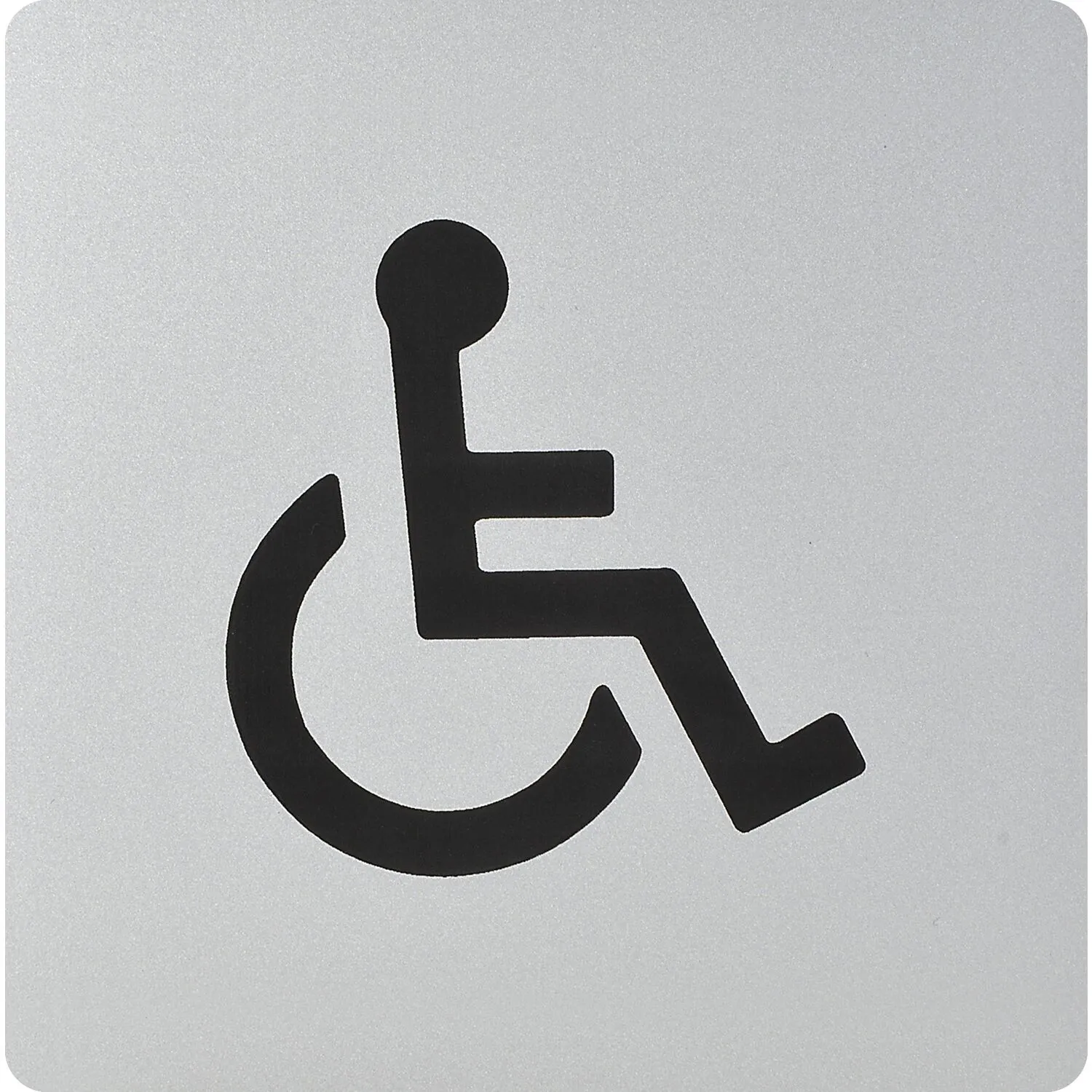 Vasalat, Hausnummer + Türschild, WC Symbol Rollstuhl selbstklebend, 100 x 100 mm, Kunststoff alufarbig