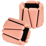 2 Pcs Handgelenk Knöchel Gewichte für Damen Herren Kinder, 0,45kg Jedes, Verstellbar Gewichtsmanschetten Fuß Hand, Silikon Fitness Gewichte Beine Arme, Knöchelgewichte Set Yoga Laufen Gehen (Hellrosa)