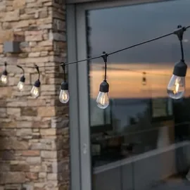 Lumi Jardin Lichterkette schwarz 6,5 m 10 Glühbirnen inkl. LED-Lampe