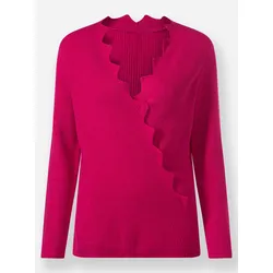 Wickelpullover HEINE "Pullover", Damen, Gr. 40, pink, 50% Viskose, 28% Polyester, 22% Polyamid, unifarben, Langarm, Pullover