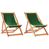 vidaXL Strandstuhl Klappbar Grün
