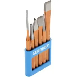Gedore Werkzeugsatz, Set 6-teilig, gefüllt, im PVC-Halter, Meißel, Körner, Treiber, Werkzeug, 106