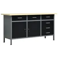 vidaXL Arbeitstisch Stahl 160 x 60 x 85 cm Schwarz
