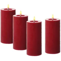 441 LED Kerzenset LINA 15 cm rot 4 St.