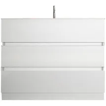 WELLTIME Waschtisch WELLTIME "Start, Breite 80 cm, 2 bzw. 3 Schubkästen", weiß, B:80cm H:85cm T:45cm, Waschtische, Waschtisch, Badmöbel, Soft-Close, Keramik-Einsatzbecken, Weiß Hochglanz Lack