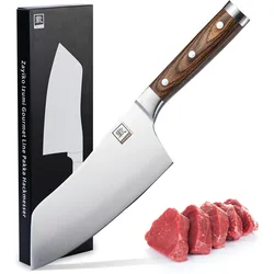 Zayiko Blockmesser 19,00 cm Klinge Profi Kochmesser aus deutschem Stahl mit Pakkaholzgriff und Geschenkbox Serie IZUMI
